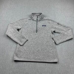 Patagonia Better Sweater Womens Medium Gray 1/4 Zip Pullover Fleece Outdoor Hike